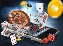 Chips, Bitcoins, playing cards, mobile, casino, roulette